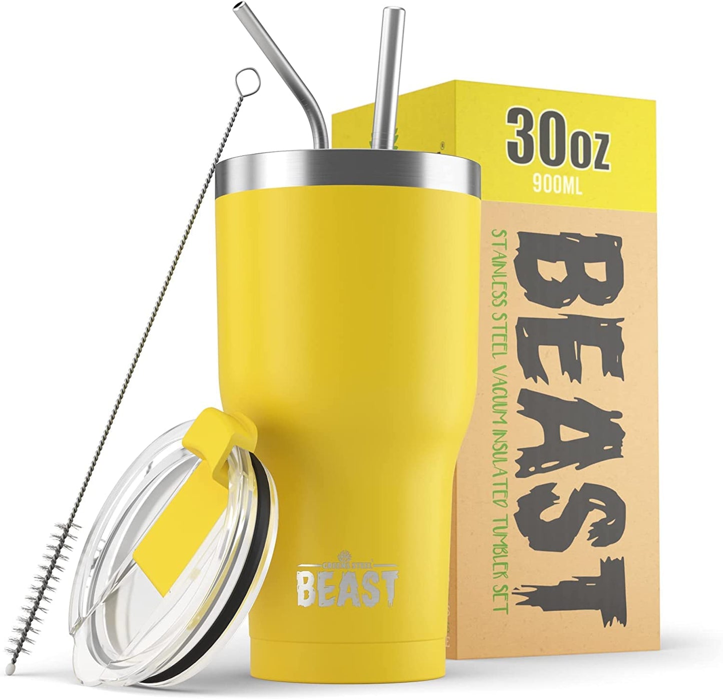 Beast 50 oz Tumbler Stainless Steel Vacuum Insulated Coffee Ice Cup Double Wall Travel Flask (Arctic White)