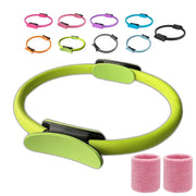 Pilates Ring Fitness Trainer, Pilates Ring Magic with Double Padded Handles, Pilates Ring Fitness Circle 14.96" Yoga Rings Magic Circle for Toning Arms
