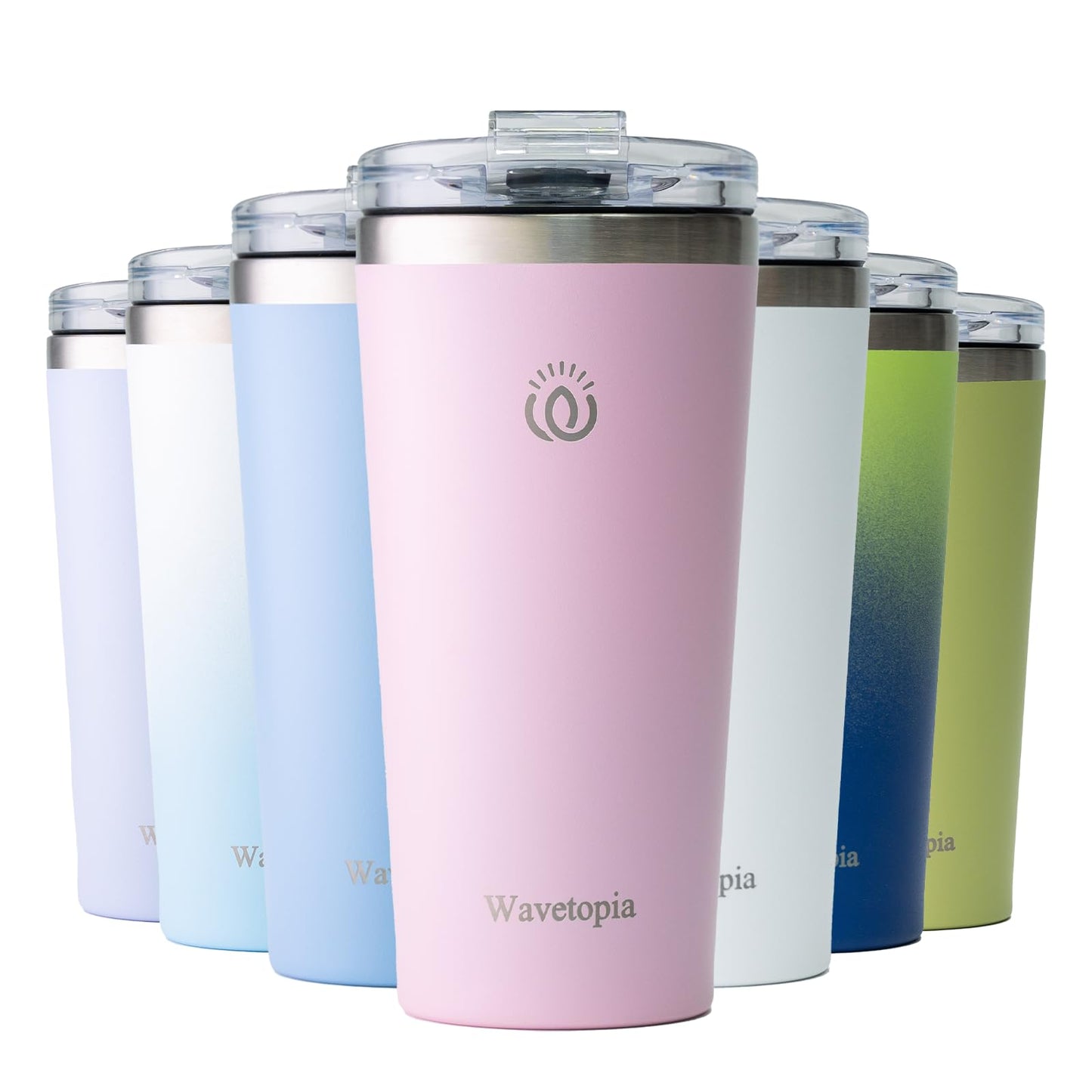 Insulated Coffee Mug with Lid, Reusable Stainless Steel Travel Coffee Cup, 16 Oz Double Wall Vacuum Spill Proof Tumbler Cups for Men and Women Hot & Cold Drinks（Black）