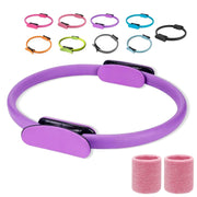 Pilates Ring Fitness Trainer, Pilates Ring Magic with Double Padded Handles, Pilates Ring Fitness Circle 14.96" Yoga Rings Magic Circle for Toning Arms