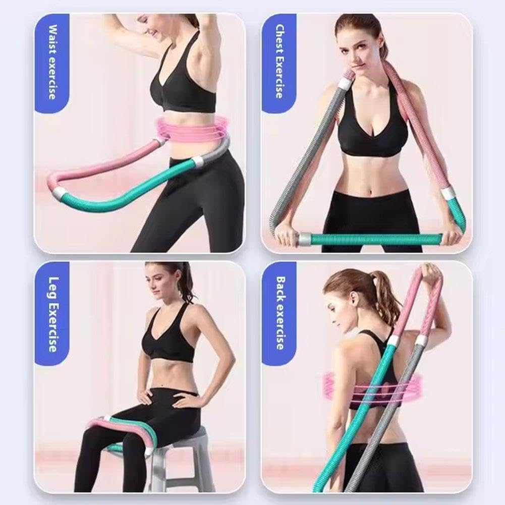 2026 Upgraded Soft Spring Exercise Hoop for Adults, Foldable Fitness Hoop with No Waist Damage Spring Design, Portable Slimming Exercise Equipment for Home and Travel (30-45KG)