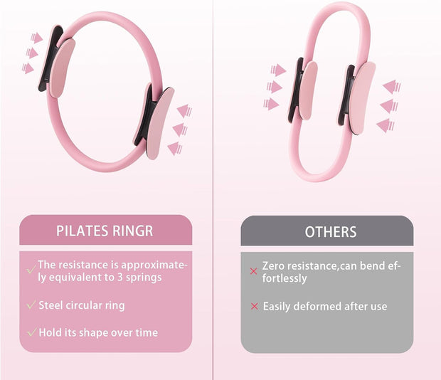 10 Pcs Pilates Equipment Present Pilates Ring Set with Yoga Ring Ball Stretching Strap Risistance Bands Block Gym Bag