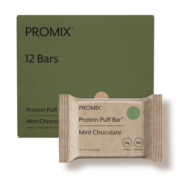 ProMix Nutrition Protein Puff Bars - Variety Pack - Vanilla, Chocolate, Strawberry, Blueberry - Marshmallow Crispy Treat - High Protein & Low Calorie - 12 Bars
