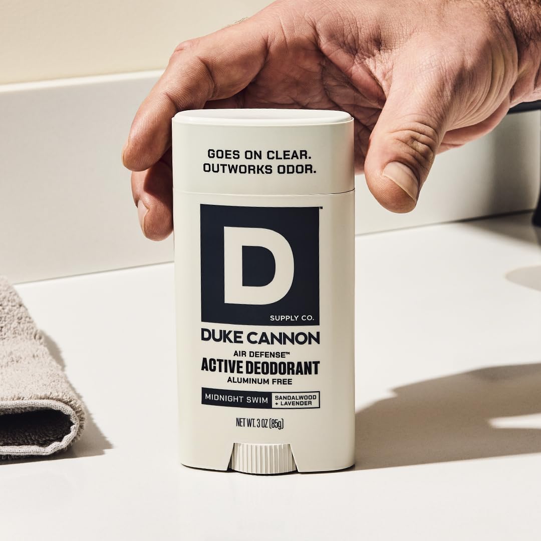 Duke Cannon Supply Co. Aluminum-Free Deodorant for Men 3 oz. Midnight Swim, 2 Pack - Unique Masculine Scent, Odor Control & Soothe Skin