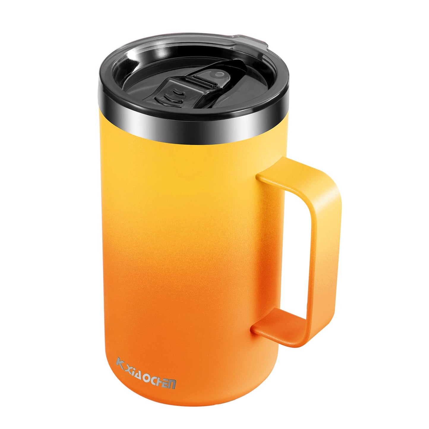 KXIAOCHEN 20oz Insulated Coffee Mug with Lid, Stainless Steel Coffee Cup, Double Wall Vacuum Coffee Tumbler with Handle, Premium Thermal Travel Coffee Mug (Navy Blue)