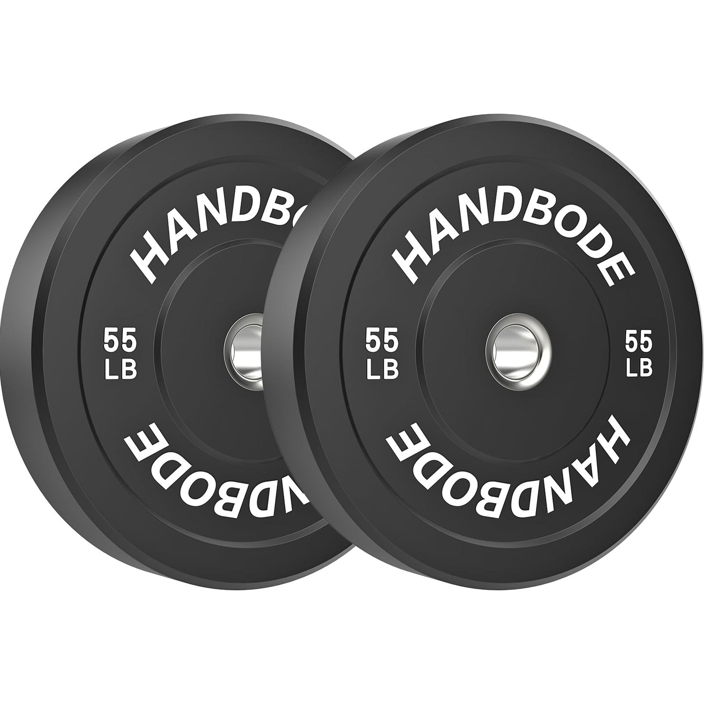 Bumper Plates 2 - Inch Olympic Weight Plate Set for Barbell, 10-55 lb Rubber Weights Sets for Home Gym, Strength Training Plate, Weight Lifting, Black
