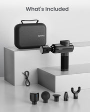 RENPHO Massage Gun Deep Tissue with Heat and Cold Head, Handheld Muscle Massager Therapy with Carry Case, Percussion Body Masajeador for Men Women Athletes Back Upgrade, Active Thermacool