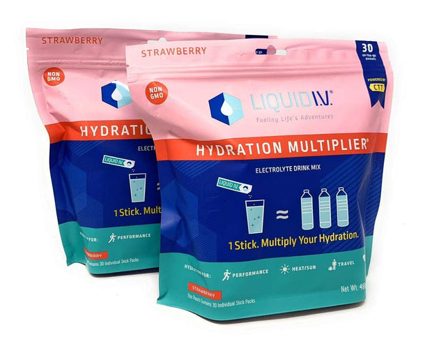 Liquid I.V. Hydration Multiplier, 30 Stick Packs, Strawberry (2 Pack)