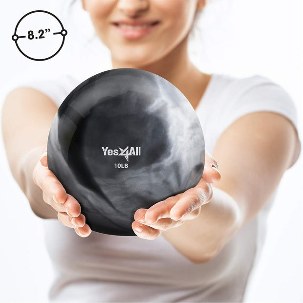 Yes4All Weighted Toning Balls for Exercise, Soft Medicine Balls for Exercise, Pilates, Yoga, Balance, Flexibility, 2-10lbs