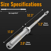 PayLessHere Barbell 7Ft Olympic Barbell 700lbs Capacity Solid Chrome BarBell Bar for Strength Training, Weightlifting, and Powerlifting(2Inch Diameter)