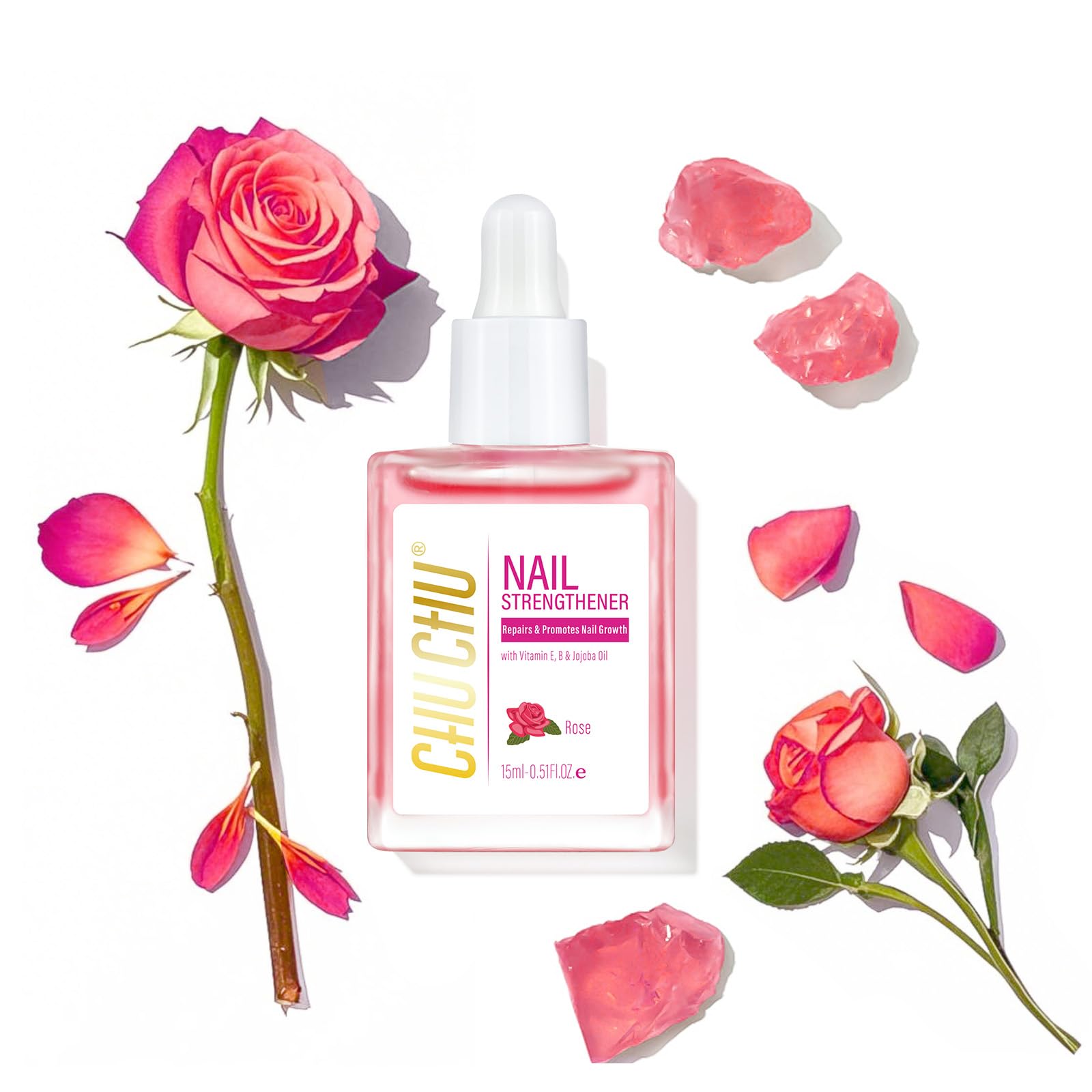 CHUCHU Nail Growth and Strengthener Oil for Cuticle - Pineapple Scent Cuticle Oil Repair Moisturizing Treatment - Natural Jojoba Vitamin B & E Nail Oil for Dry Cracked Nails