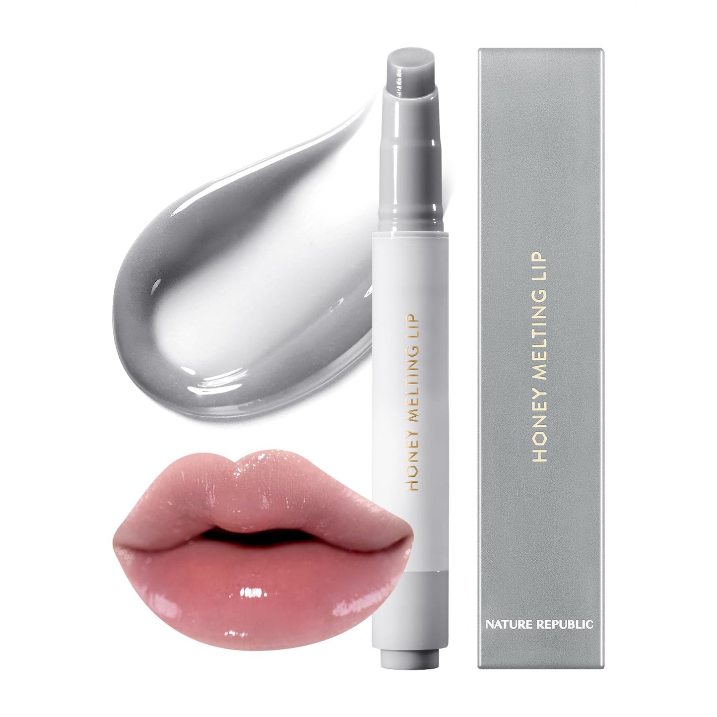 Nature Republic HONEY MELTING LIP PLUMPING (11 PINK) SOFT LIP STICK Tint & Plump Hydrating Gloss, Moisturizing balms, Volumizing formula & Sheer tint, Glowy Finish, korean make up