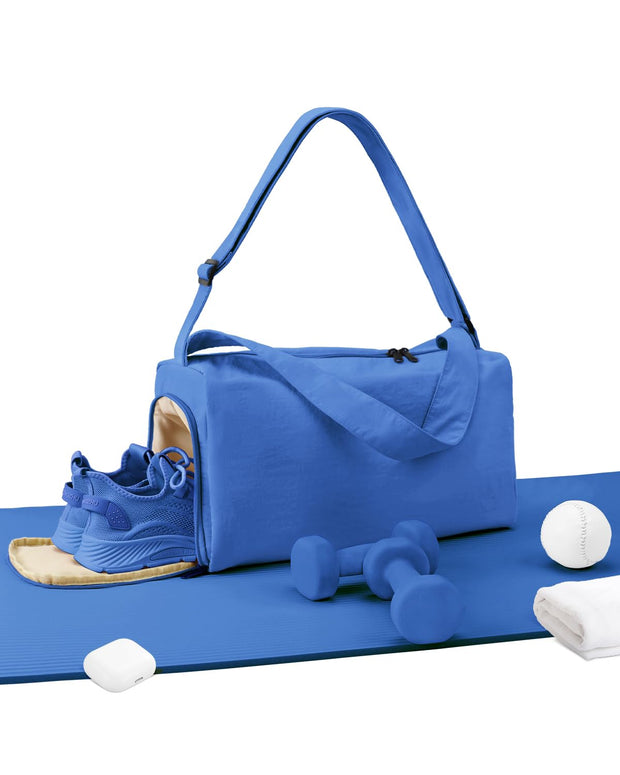 Small Gym Bag for Women with Shoes Compartment, Stylish Duffle Travel Bag for Plane, Lightweight Duffle Bag for Women & Men, Sport Gym Tote Bag with Wet Pocket for Yoga, Pilates, Swimming