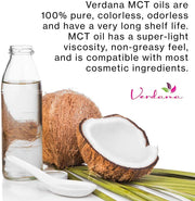 Verdana USDA Certified Organic Coconut MCT Oil –Fractionated Coconut Oil – No Palm Kernel Used – Kosher, Food Grade, Non-GMO – Great for Keto and Paleo Diets – 1Gallon
