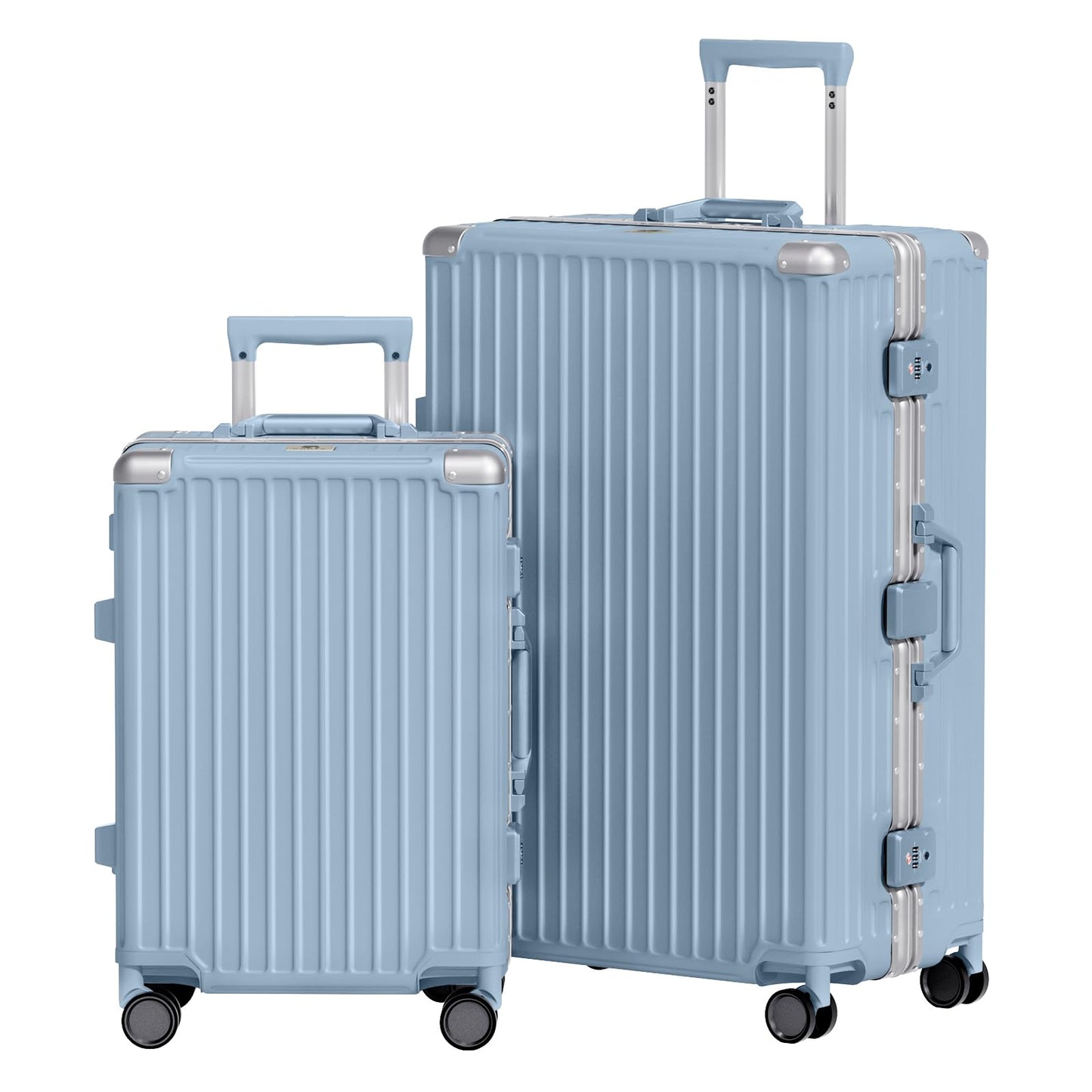AnyZip Luggage Aluminium Frame Suitcase Hard Shell TSA Lock No Zipper 28In Black