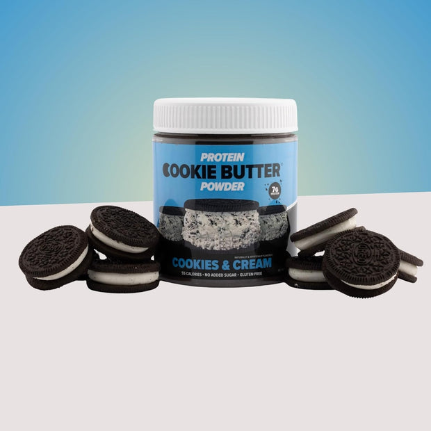 Whey Protein Cookie Butter Powder - Cookies & Cream | Keto-Friendly, Low Carb, No Added Sugars, Gluten-Free | Easy to Mix, Bake and Spread | 7.9oz