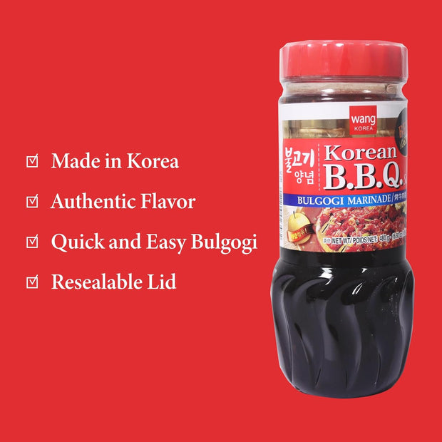 Wang Galbi Marinade, Simple and Easy to Cook, Savory, Sweet and Smoky, Korean BBQ Sauce, Kalbi Marinade, 16.93 Ounce