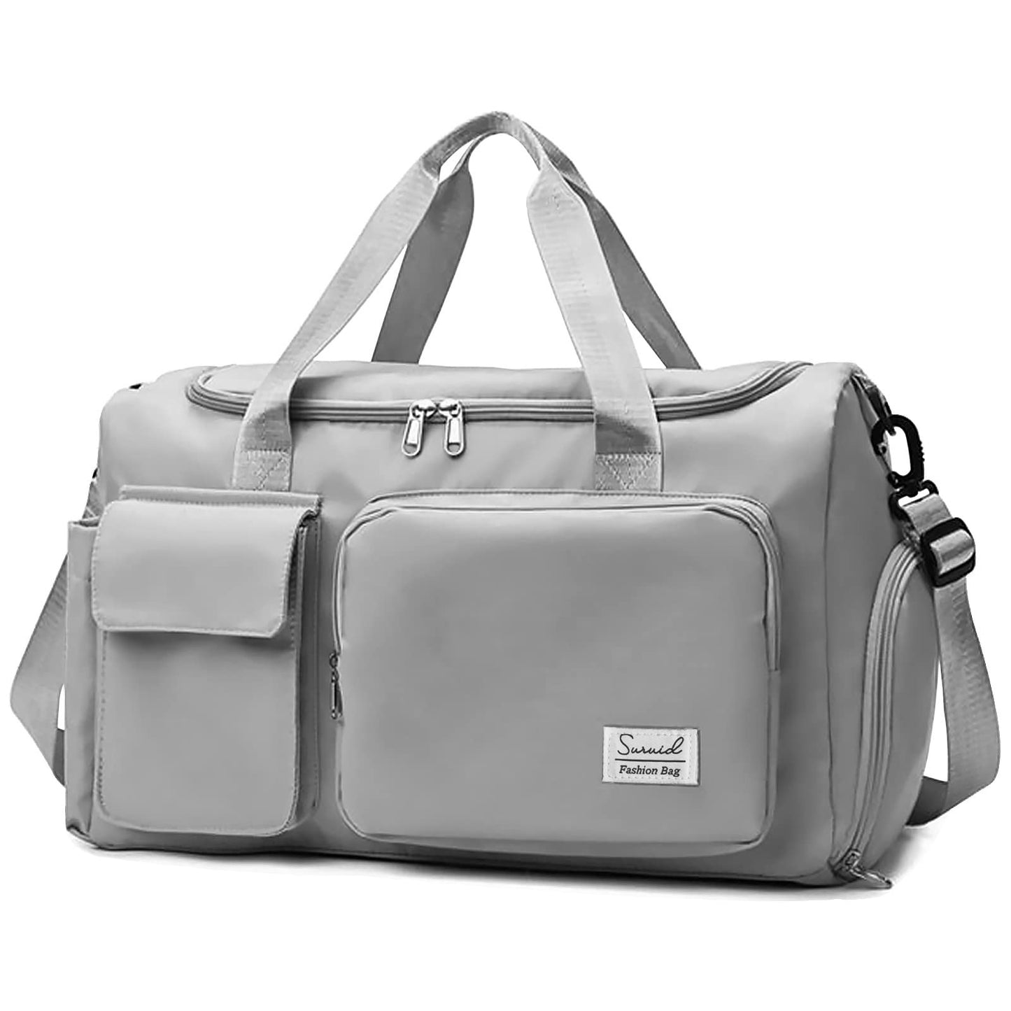 Travel Yoga Duffel Bag with Shoes Compartment Sports Gym Handbag with Dry Wet Separated Pocket for Training Men and Women, Overnight /Weekender Bag - Pink