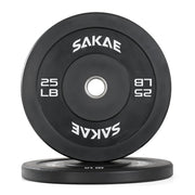 SAKAE Olympic Rubber Bumper Plates, 2-Inch Weight Plate Set with Steel Hub, Ideal for Weightlifting, CrossFit, Strength Training & Home Gym Workout, Available in Single, Pair & Sets, Multiple Sizes