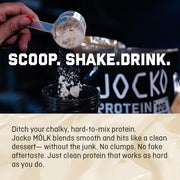 Jocko Fuel Mölk Whey Protein Powder 22g Protein - Low Sugar Monk Fruit Blend - Muscle Recovery & Growth, Packaging May Vary (26 Servings, Chocolate Milkshake)