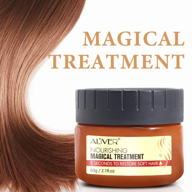 Magical Keratin Hair Treatment Oil, 2pcs Advanced Molecular Hair Roots Professtional Hair Conditioner, 5 Seconds to Restore Soft Hair, Deep Suitable for Dry & Damaged Hair-60ml