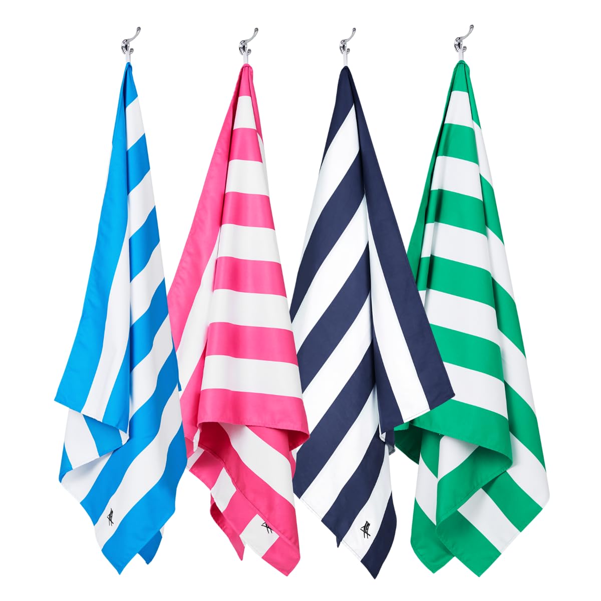 Dock & Bay Beach Towel - Quick Dry, Sand Free - Compact, Lightweight - 100% Recycled - Includes Bag - Cabana - Bondi Blue - Large (160x90cm, 63x35)