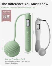 YOTTOY Skipping Ropes for Adults -Cordless Counter Jump Rope with Large Cordless Ball-Weighted Jump Rope for Women with LCD Display