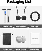 KINTHEA 2 in 1 Smart Jump Rope with Counter and LED Display, Cordless Jumping Rope with Counter for Women, Men, All Age, Adjustable Skipping Rope for Cardio Fitness in Limited Home Space & Outdoor