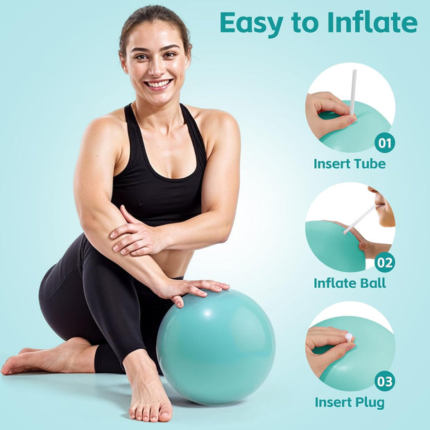 Small Pilates Ball 9 Inch Small Exercise Ball Mini Workout Yoga Balls for Gym Yoga, Core Training, Fitness, Workout, Stability, Improves Balance