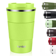 KETIEE Travel Coffee Mug Spill Proof 12oz, Insulated Reusable Coffee Cups with Seal Lid, Vacuum Stainless Steel Travel Mug to Go Car Tumbler for Hot/Ice Drinks (Grey)