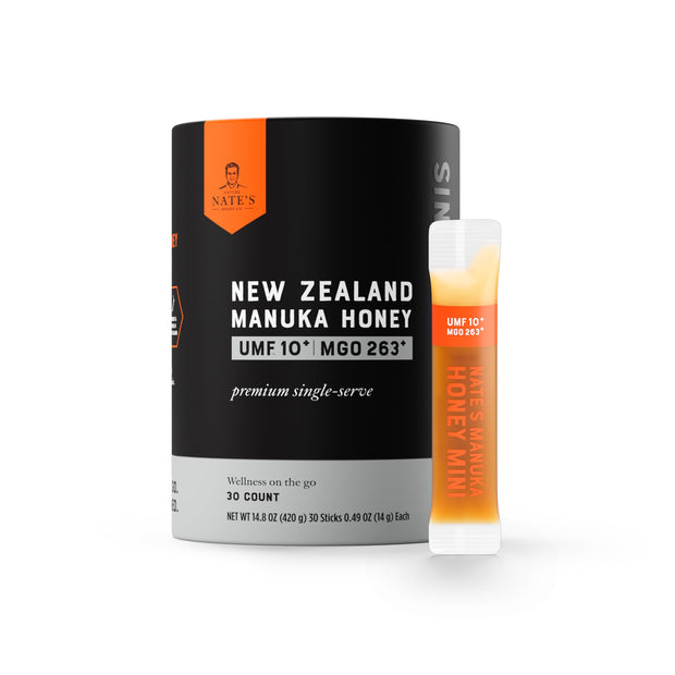 Nate's Raw Manuka Honey New Zealand MGO 263+ | UMF Certified 10+ | 17.6 oz Jar