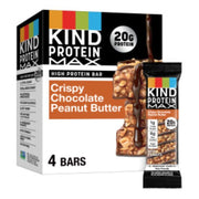 KIND Protein MAX Sweet & Salty Caramel Peanut Crisp Snack Bars, 20g of Protein, Keto Friendly, 1g of Sugar Per Bar, Gluten Free, 4 Count Box