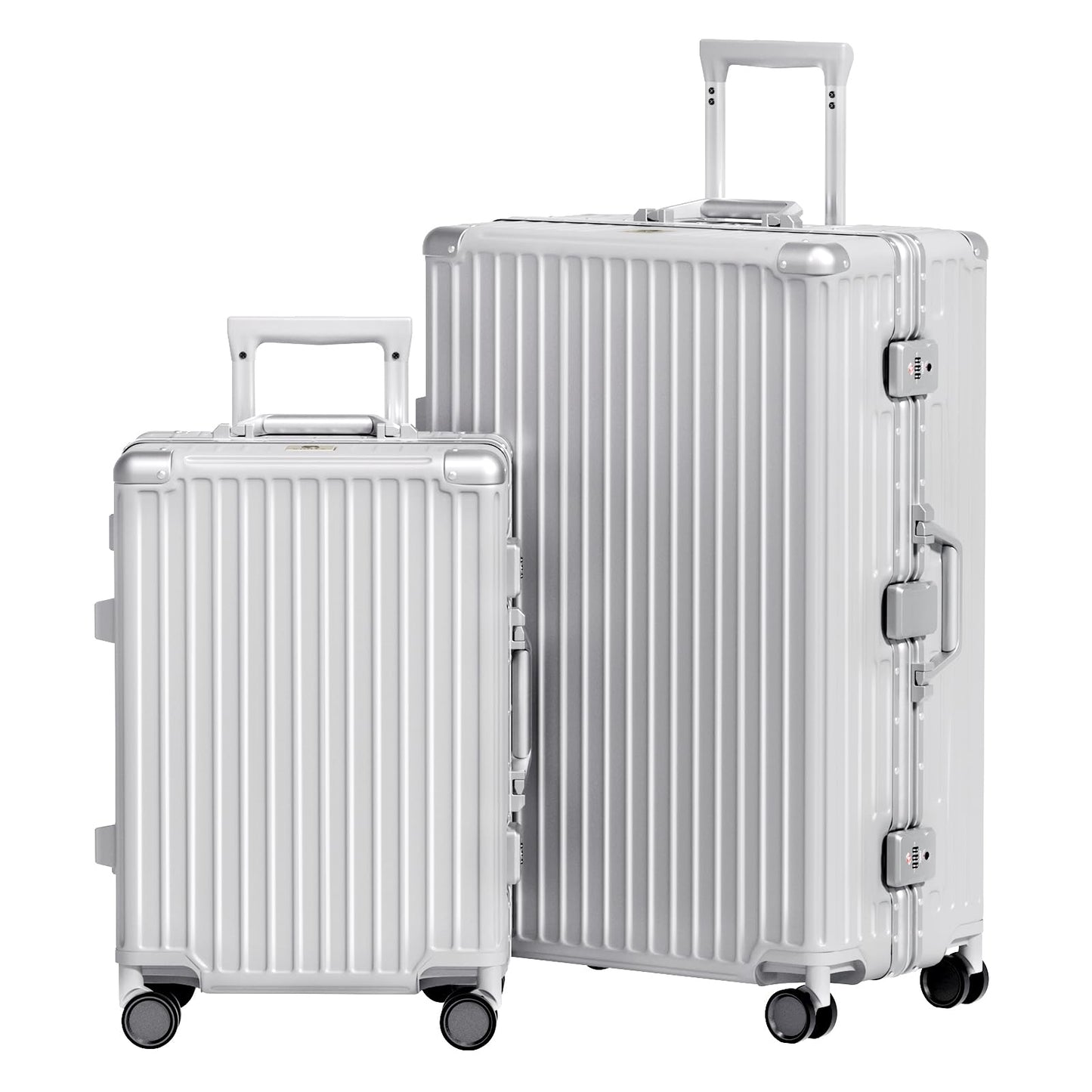 AnyZip Luggage Aluminium Frame Suitcase Hard Shell TSA Lock No Zipper 28In Black