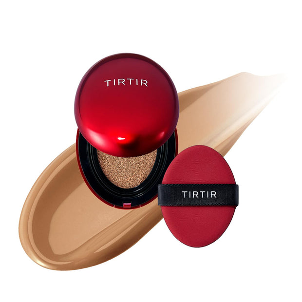 TIRTIR Mask Fit Red Cushion Foundation | Full coverage, Weightless, Skin fit, Satin Glow Finish, Korean Makeup, beauty, Tattoo cover up, Buildable (#29N Natural Beige, 0.63 Fl Oz)