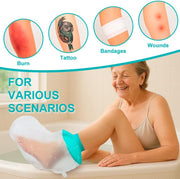 Waterproof Leg Cast Cover for Showering, Reusable Shower Sleeve for Lower Leg After Surgery, Watertight Non-Slip Adult Fracture Protector Bag, Water Proof Medical Covers for Calf/Ankle/Wound/Bandages
