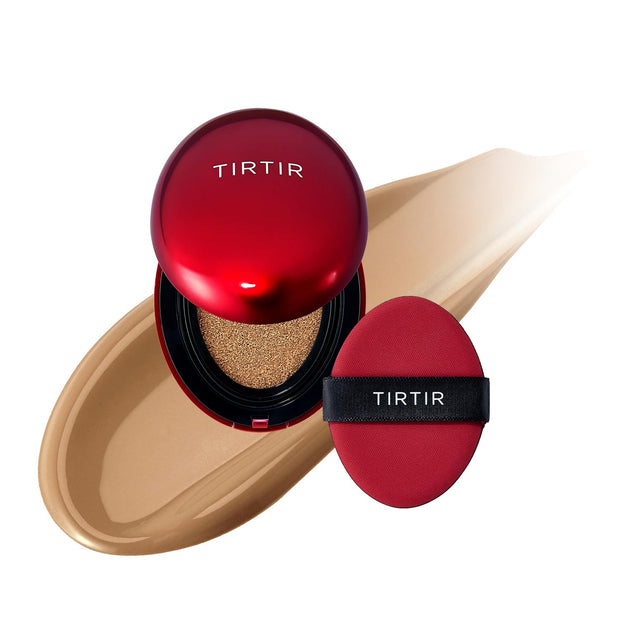 TIRTIR Mask Fit Red Cushion Foundation | Full coverage, Weightless, Skin fit, Satin Glow Finish, Korean Makeup, beauty, Tattoo cover up, Buildable (#29N Natural Beige, 0.63 Fl Oz)