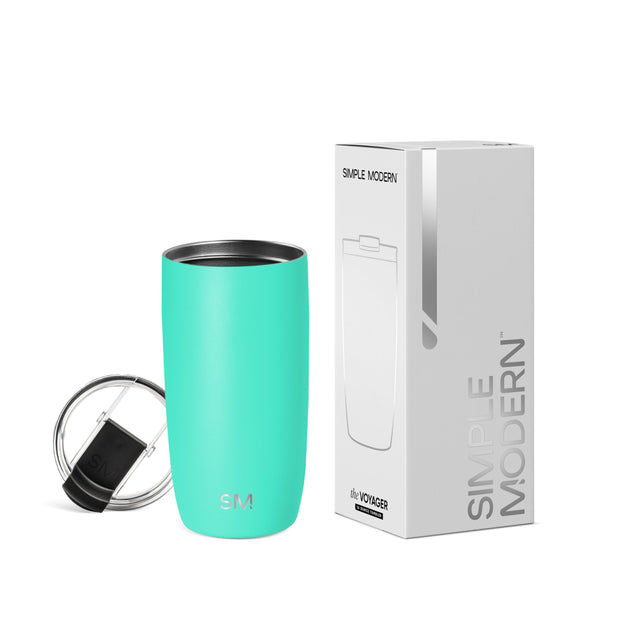 Simple Modern Travel Coffee Mug Tumbler with Flip Lid | Reusable Insulated Stainless Steel Cold Brew Iced Coffee Cup Thermos | Gifts for Women Men Him Her | Voyager Collection | 12oz | Almond Birch