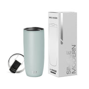 Simple Modern Travel Coffee Mug Tumbler with Flip Lid | Reusable Insulated Stainless Steel Cold Brew Iced Coffee Cup Thermos | Gifts for Women Men Him Her | Voyager Collection | 12oz | Almond Birch