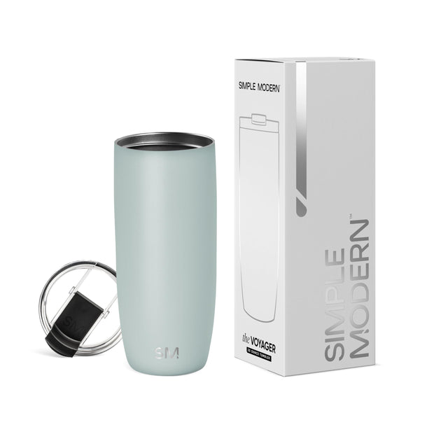 Simple Modern Travel Coffee Mug Tumbler with Flip Lid | Reusable Insulated Stainless Steel Cold Brew Iced Coffee Cup Thermos | Gifts for Women Men Him Her | Voyager Collection | 12oz | Almond Birch