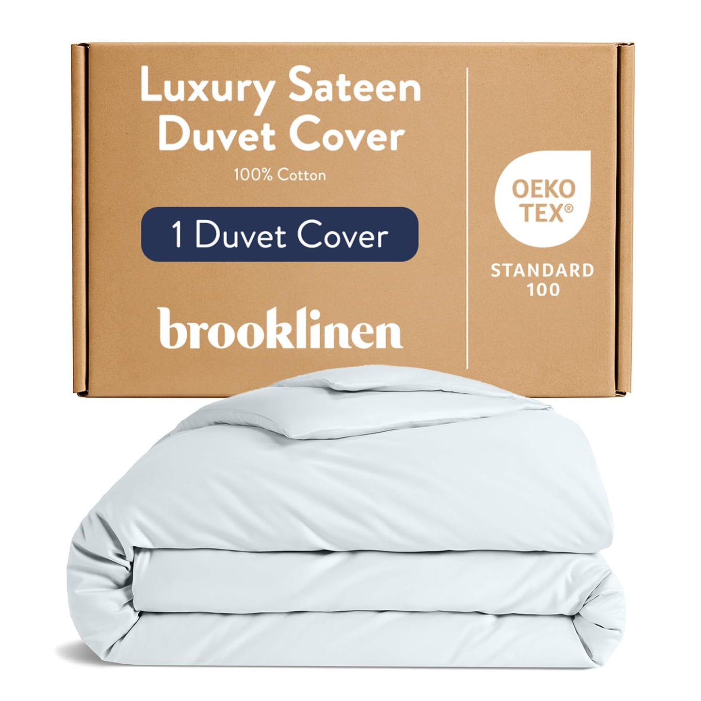 Brooklinen Luxury Sateen Duvet Cover - 100% Cotton, Full/Queen Size in White with Extra-Long Corner Ties and Button Closure | Best Luxury Sheets
