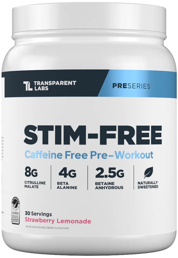 Transparent Labs Stim-Free Pre-Workout - Caffeine & Stim Free Pre Workout Powder for Men and Women with Beta Alanine Powder, Citrulline Malate, & elevATP - 30 Servings, Tropical Punch