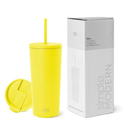 Simple Modern Insulated Tumbler with Lid and Straw | Iced Coffee Cup Reusable Stainless Steel Water Bottle Travel Mug | Gifts for Women Men Her Him | Classic Collection | 24oz | Midnight Black