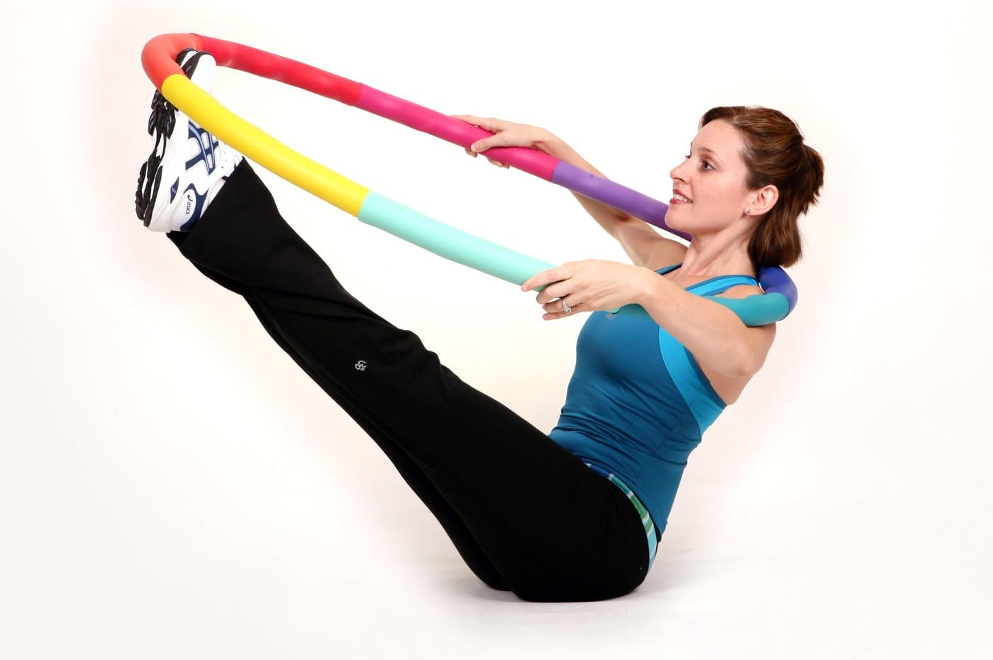 Weighted Hula Hoop, ACU Hoop 4M - 4 lb Medium, Weight Loss Fitness Workout Sports Hoop with ridges. (Rainbow Colors)