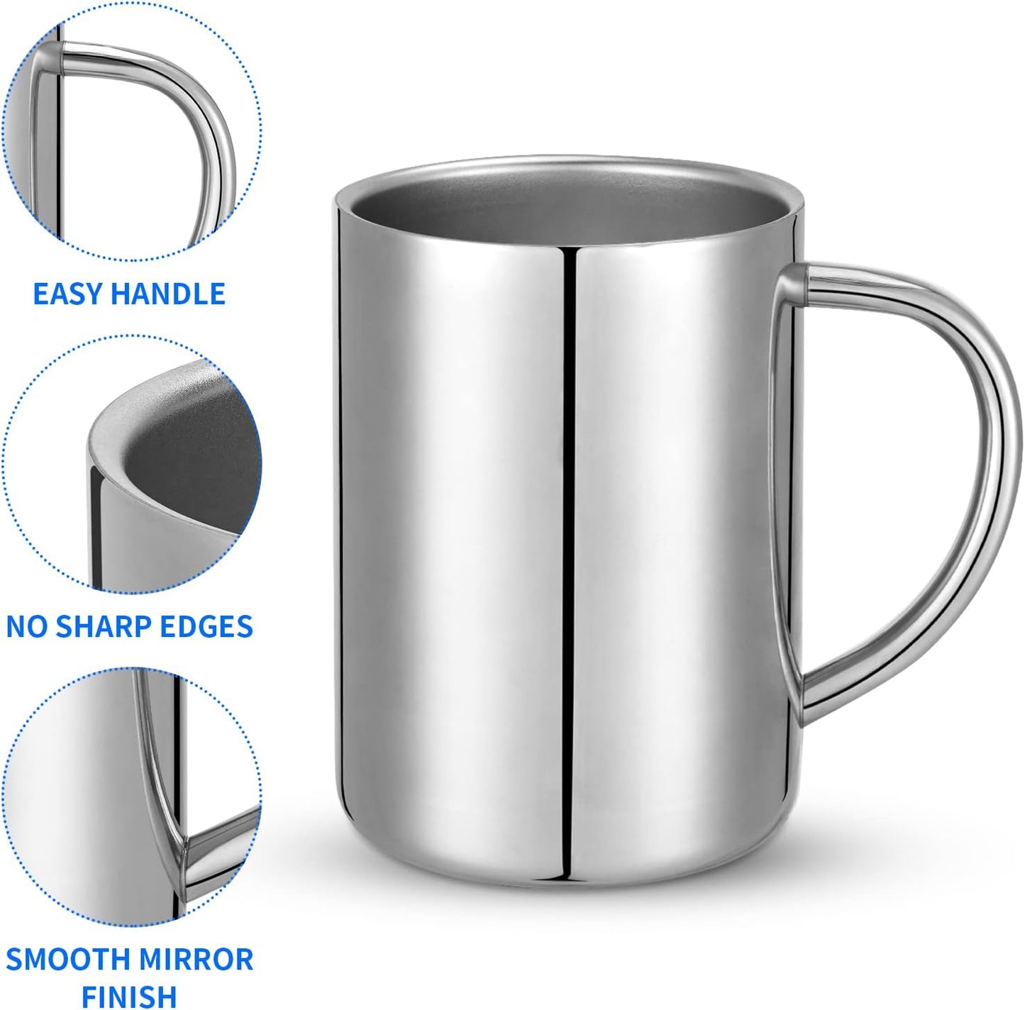 400ml Insulated 304 Stainless Steel Coffee Mug, Double-Wall Vacuum Travel Tumbler, Shatterproof for Camping, Office, and Outdoor - Durable, Perfect for Hot and Cold Drinks.