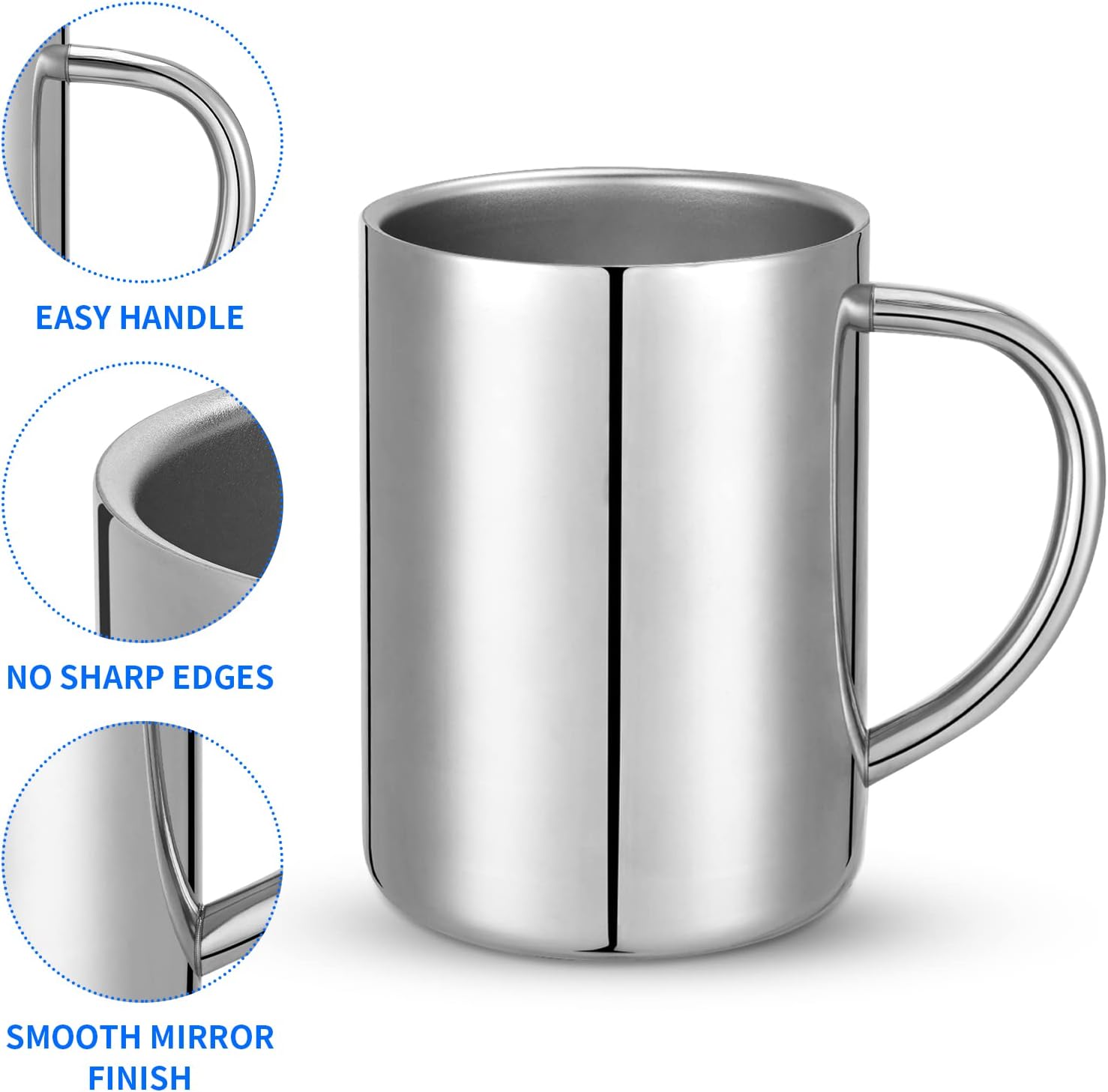 400ml Insulated 304 Stainless Steel Coffee Mug, Double-Wall Vacuum Travel Tumbler, Shatterproof for Camping, Office, and Outdoor - Durable, Perfect for Hot and Cold Drinks.