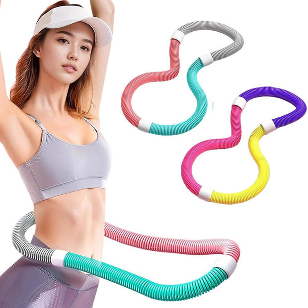 Weighted Soft Spring Hoop for Adults, Foldable Fitness Hoop, Waist-Friendly Design, Portable Slimming Exercise Equipment for Home and Travel, Adjustable Spring Fitness Circle for Adults