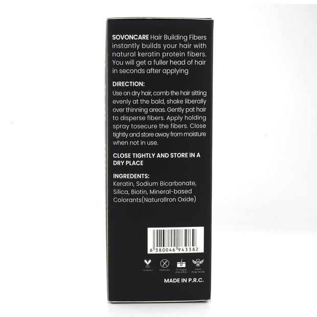 SOVONCARE Hair Fibers for Thinning Hair Dark Brown, Hair Building Fibers for Bald Spots Undetectable & Natural, Conceals Hair Loss, Fill In Fine Hair Powder Hair Thicker Instantly for Women & Men 28g