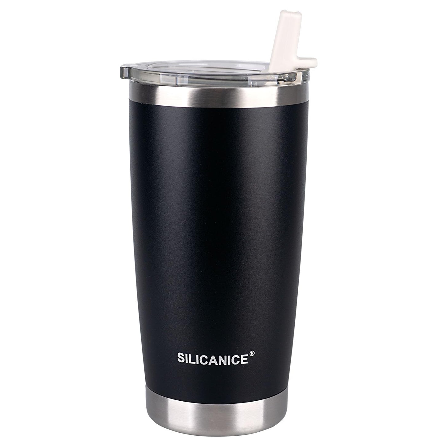 Black 20 oz Stainless Steel Double Wall Vacuum Insulated Tumbler with Lid - Dishwasher Safe & Spill Proof Travel Coffee Iced Cup & Mug For Men,Durable Coating Scratch Resistant Outdoor,Hot Cold Drink