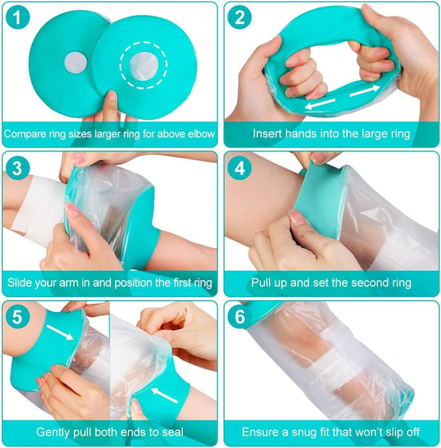 Waterproof Leg Cast Cover for Showering, Reusable Shower Sleeve for Lower Leg After Surgery, Watertight Non-Slip Adult Fracture Protector Bag, Water Proof Medical Covers for Calf/Ankle/Wound/Bandages