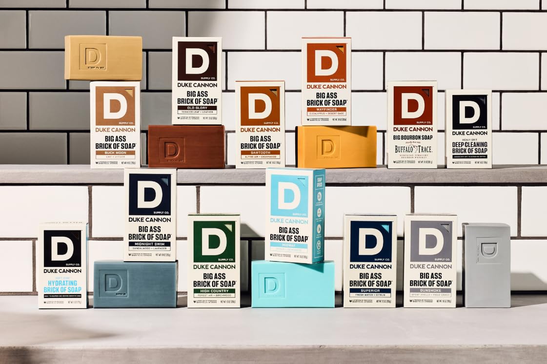 Duke Cannon Supply Co. Extra Large Bar Soap - Men's Natural Bar Soap with a Masculine Scent - USA-Made Soap for Men - All Skin Types - Big Brick of Soap - Gun Smoke (10 oz)